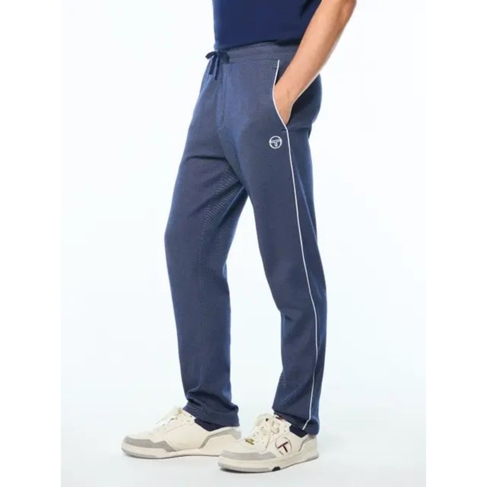 Sergio Tacchini Track Pants Mens M Gray Viscose Piping Lounge Activewear Luxury